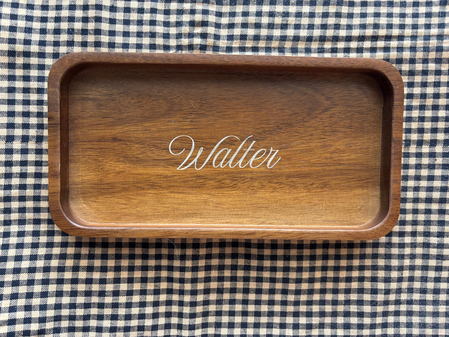Personalized Wood Wedding Ring Tray Engraved Coffee Table Decor Groomsmen Gift Idea Organizer Tray Gift for Boyfriend Custom Car Key Storage
