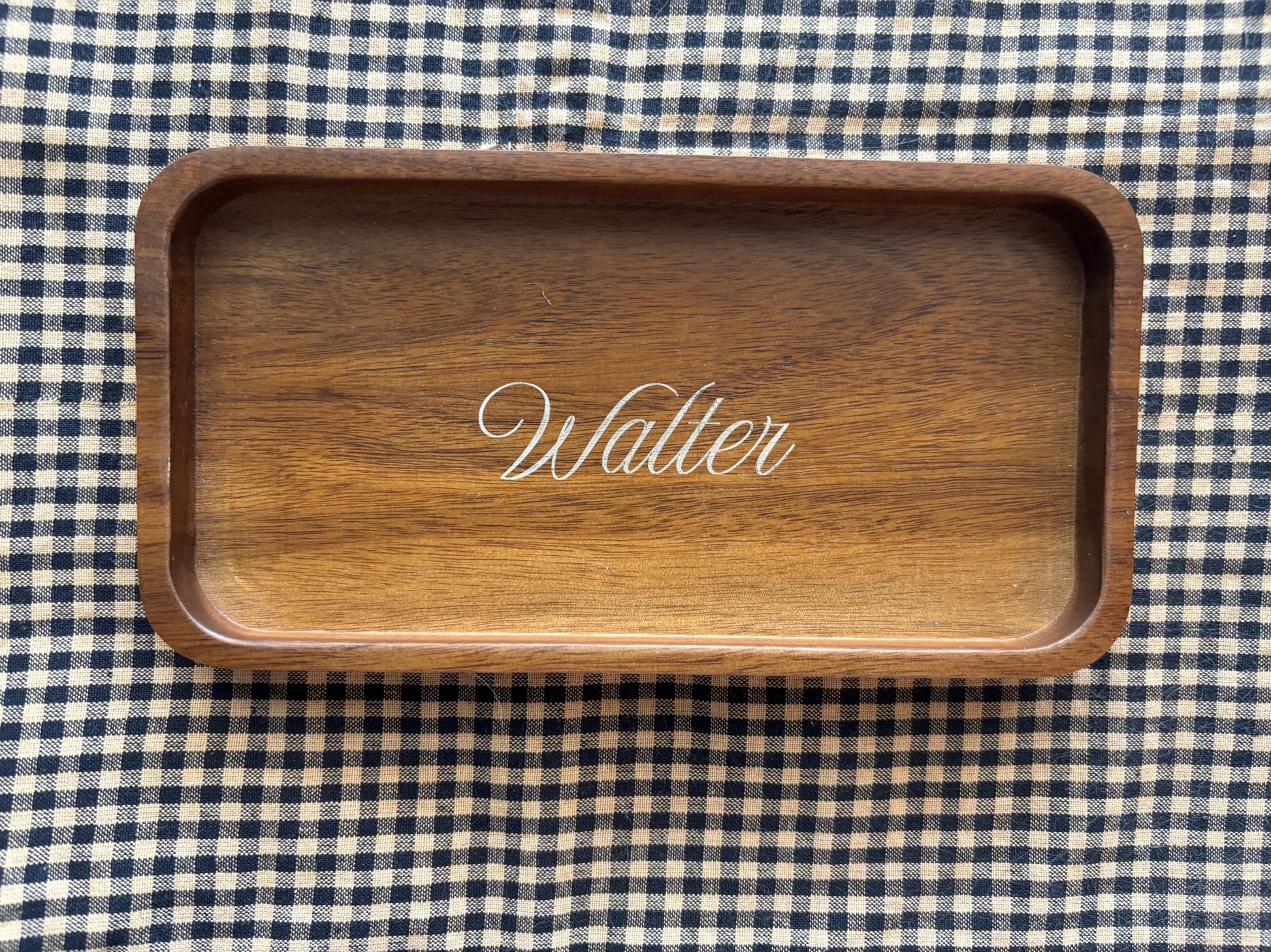 Personalized Wood Wedding Ring Tray Engraved Coffee Table Decor Groomsmen Gift Idea Organizer Tray Gift for Boyfriend Custom Car Key Storage