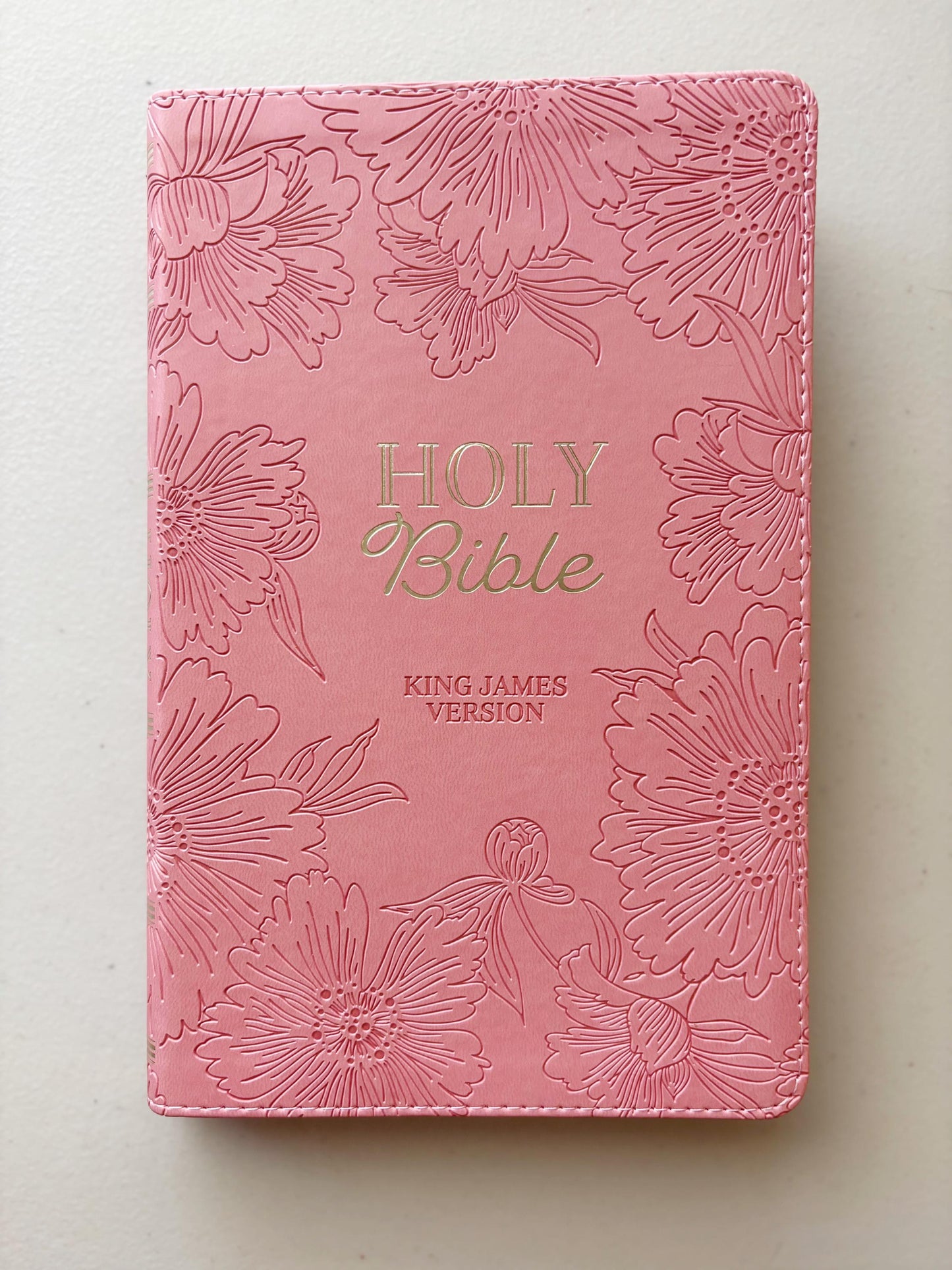 Personalized Pink Bible for Women Bible Gift for Christian Women Custom Emboss Foil KJV Bible Study Gift for Daughter Baptism Keepsake Gift