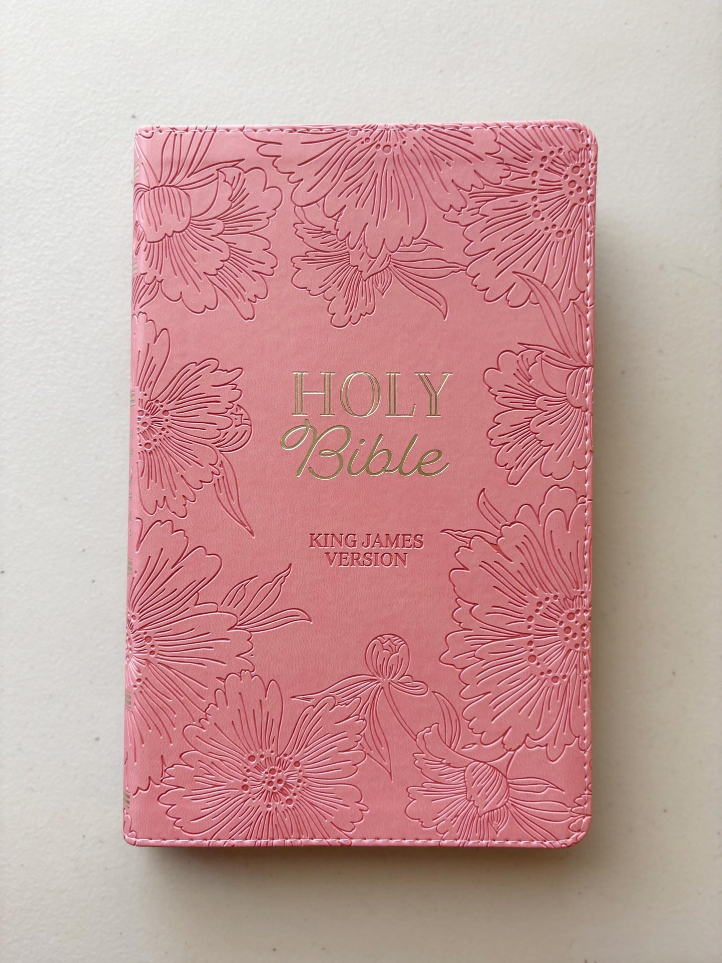 Personalized Pink Bible for Women Bible Gift for Christian Women Custom Emboss Foil KJV Bible Study Gift for Daughter Baptism Keepsake Gift