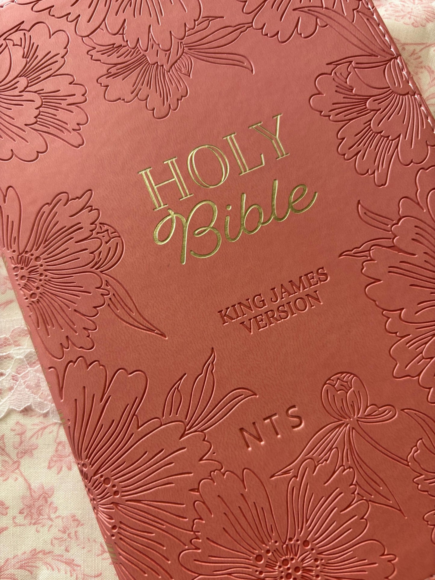 Personalized Pink Bible for Women Bible Gift for Christian Women Custom Emboss Foil KJV Bible Study Gift for Daughter Baptism Keepsake Gift