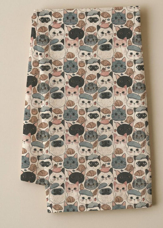 Cat Lover Kitchen Gift for Cat Parent Animal Lover Wine Enthusiast Hostess Gift for Entertainer Bakery Theme Small Area Feline Pattern Mat