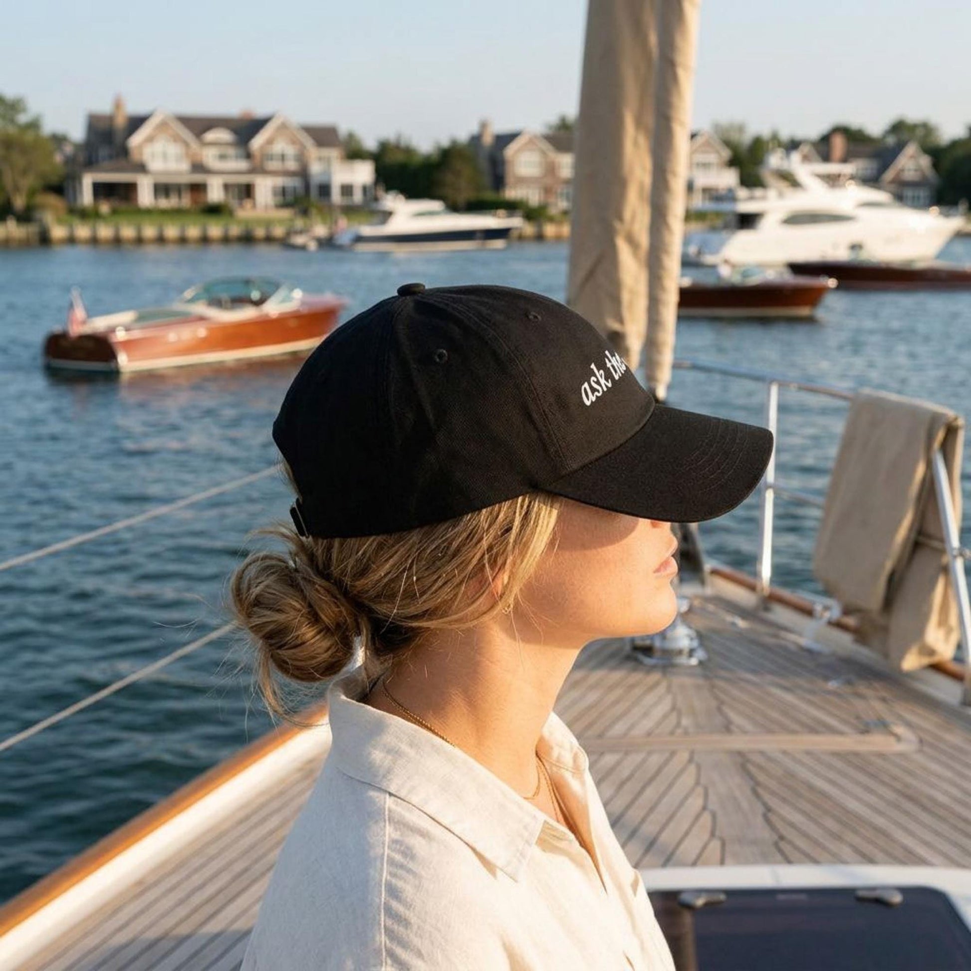 Boat Owner Gift Sailing Enthusiast Lake Life Yacht Club Captain Hat Embroidered Text Baseball Cap Cabin Life Nautical Accessory Yacht Life