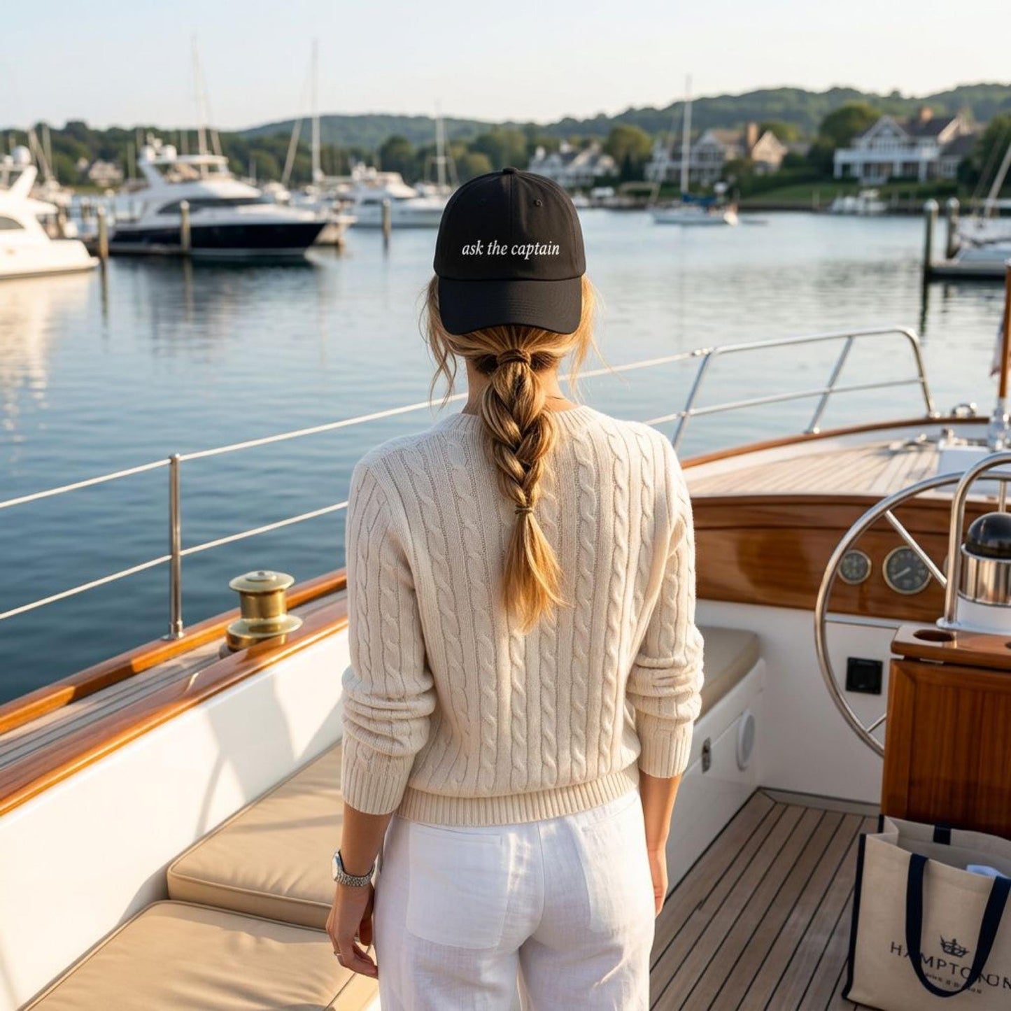 Boat Owner Gift Sailing Enthusiast Lake Life Yacht Club Captain Hat Embroidered Text Baseball Cap Cabin Life Nautical Accessory Yacht Life