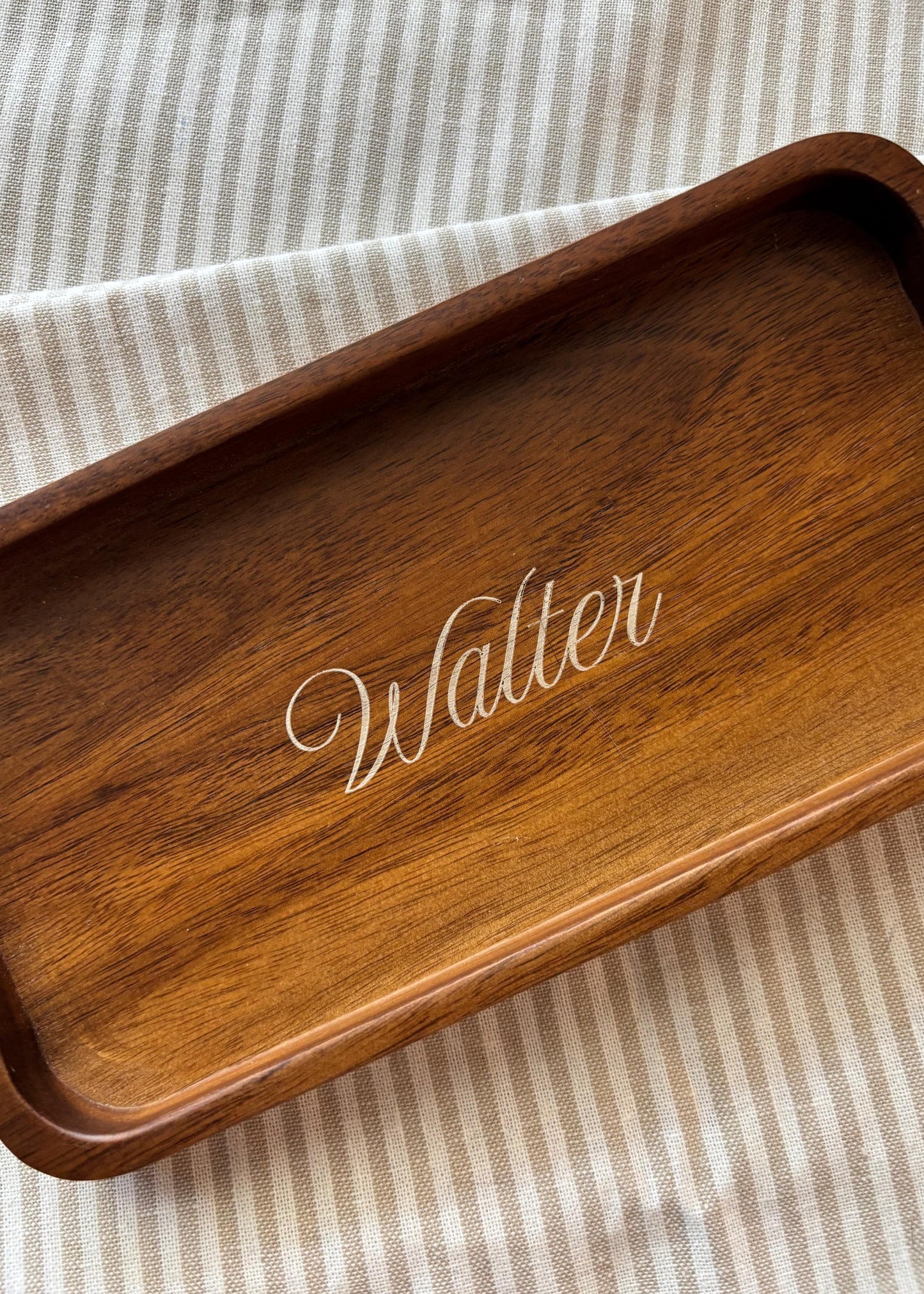 Personalized Wood Wedding Ring Tray Engraved Coffee Table Decor Groomsmen Gift Idea Organizer Tray Gift for Boyfriend Custom Car Key Storage