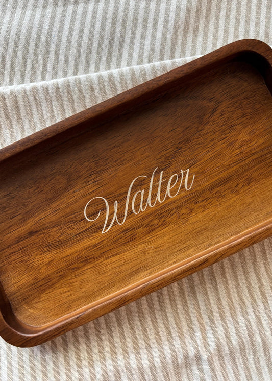 Personalized Wood Wedding Ring Tray Engraved Coffee Table Decor Groomsmen Gift Idea Organizer Tray Gift for Boyfriend Custom Car Key Storage