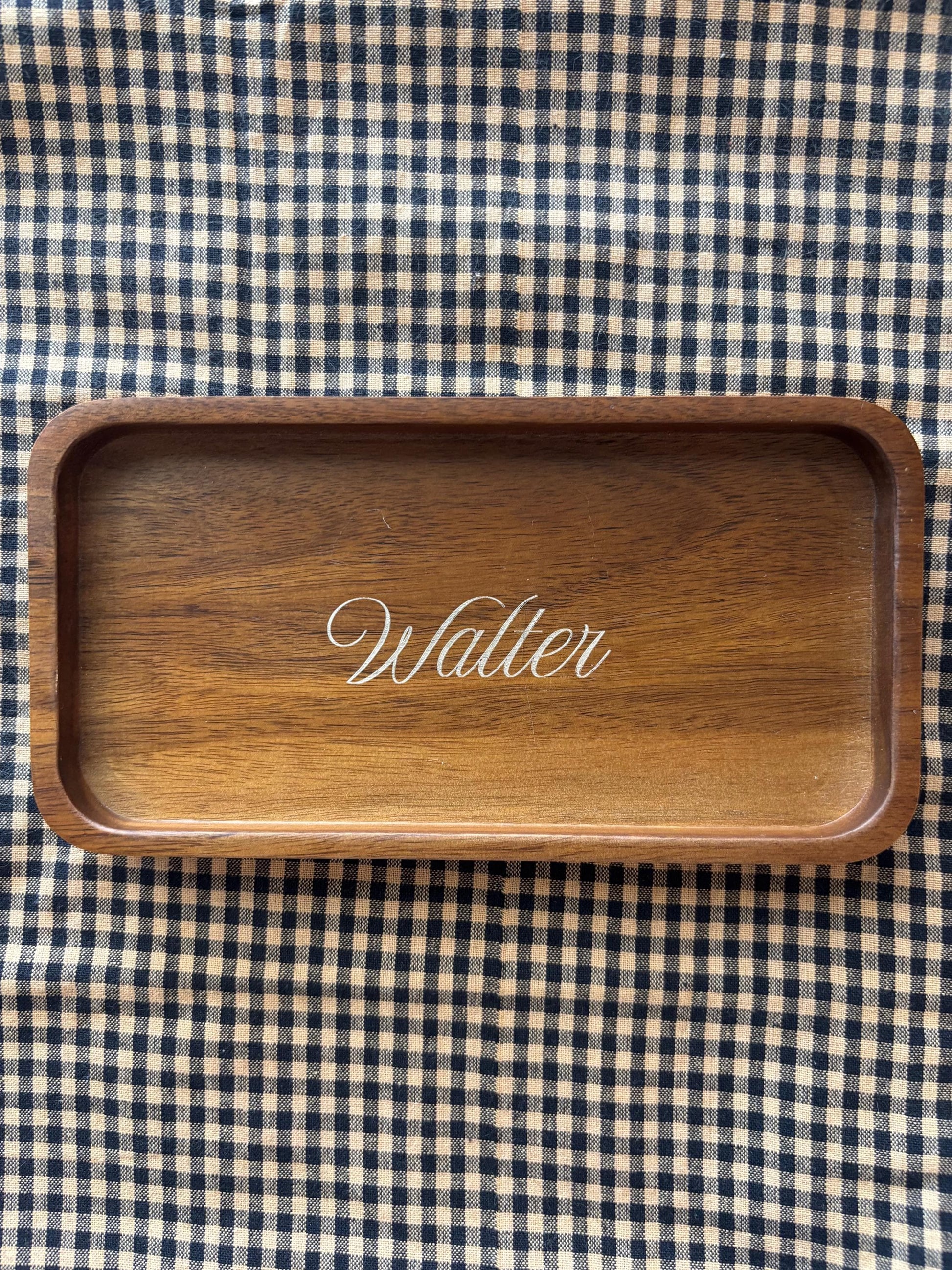 Personalized Wood Wedding Ring Tray Engraved Coffee Table Decor Groomsmen Gift Idea Organizer Tray Gift for Boyfriend Custom Car Key Storage