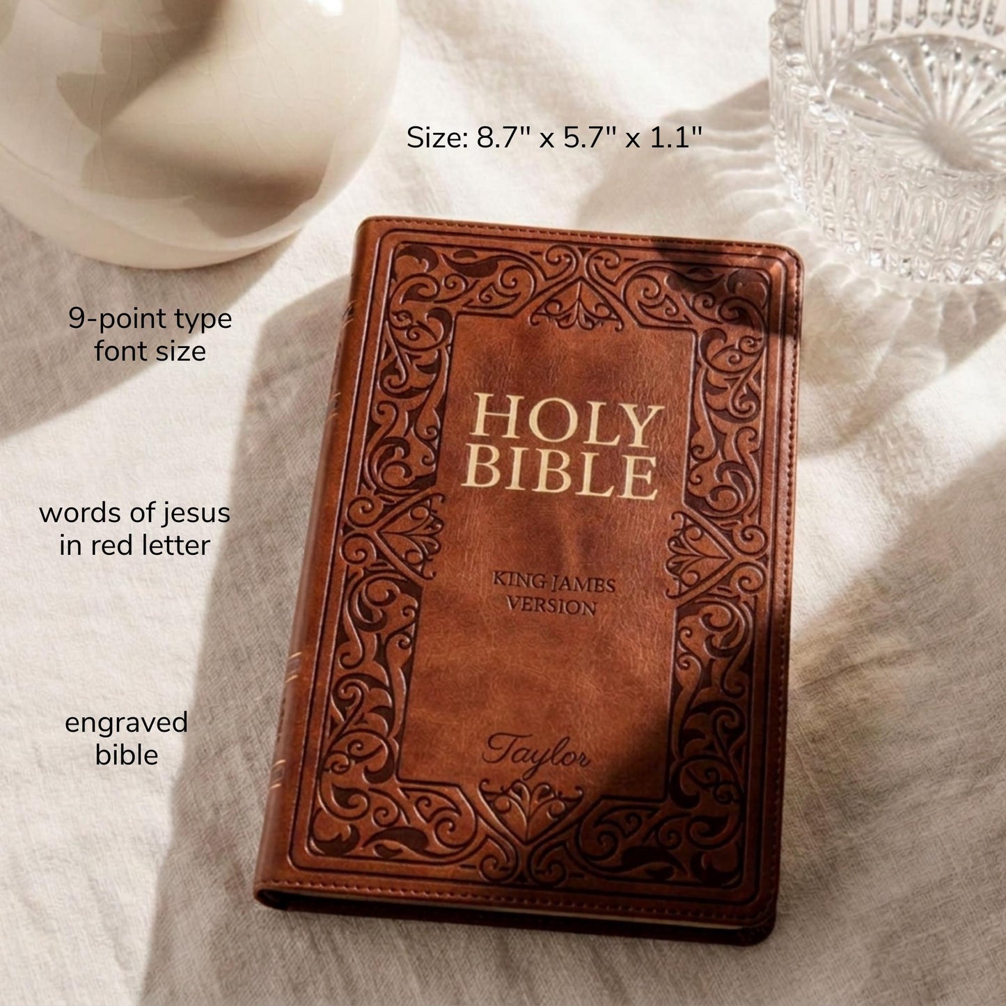 Custom KJV Bible Engraved Holy Bible Gift for Him Bible Study Gift for Christian Son Baptism Car Bible College Graduation Gift for Pastor