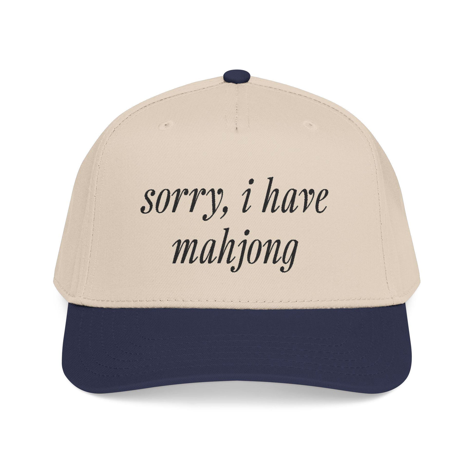 Mahjong Baseball Cap Embroidered Game Night Hat Funny Saying Snapback Adjustable Cotton Structured Player Gift Idea Enthusiast Accessory
