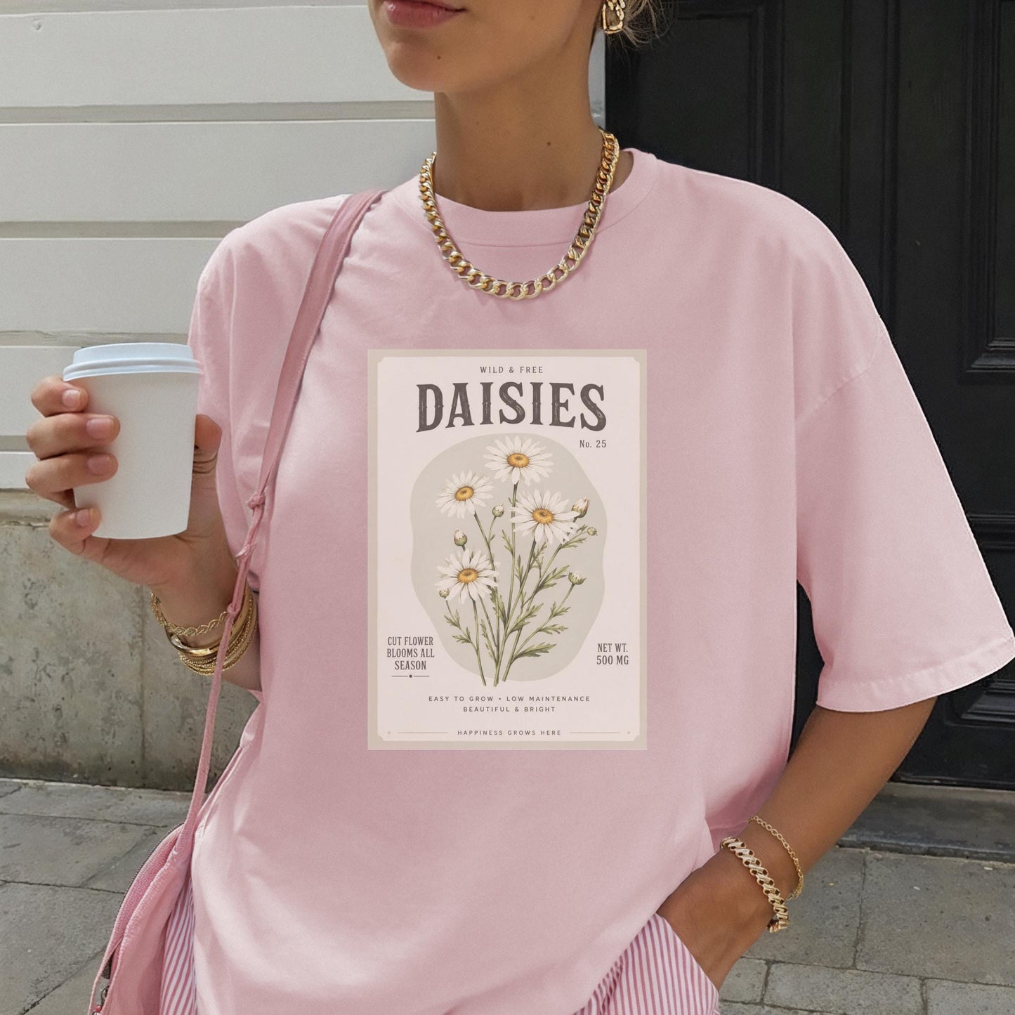Daisy Birth Flower Gift Gardening Lover Shirt Reader Plant Parent Gardener Tee Vintage Botanical Cotton Top Unisex Apparel Summer Clothing