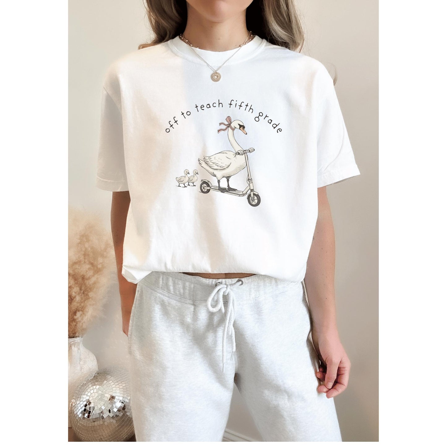 Fifth Grade Teacher Classroom T-shirt Garment Dyed Retro Cottagecore off to Teach Grade Level Group Shirt Casual School Day Education Shirt