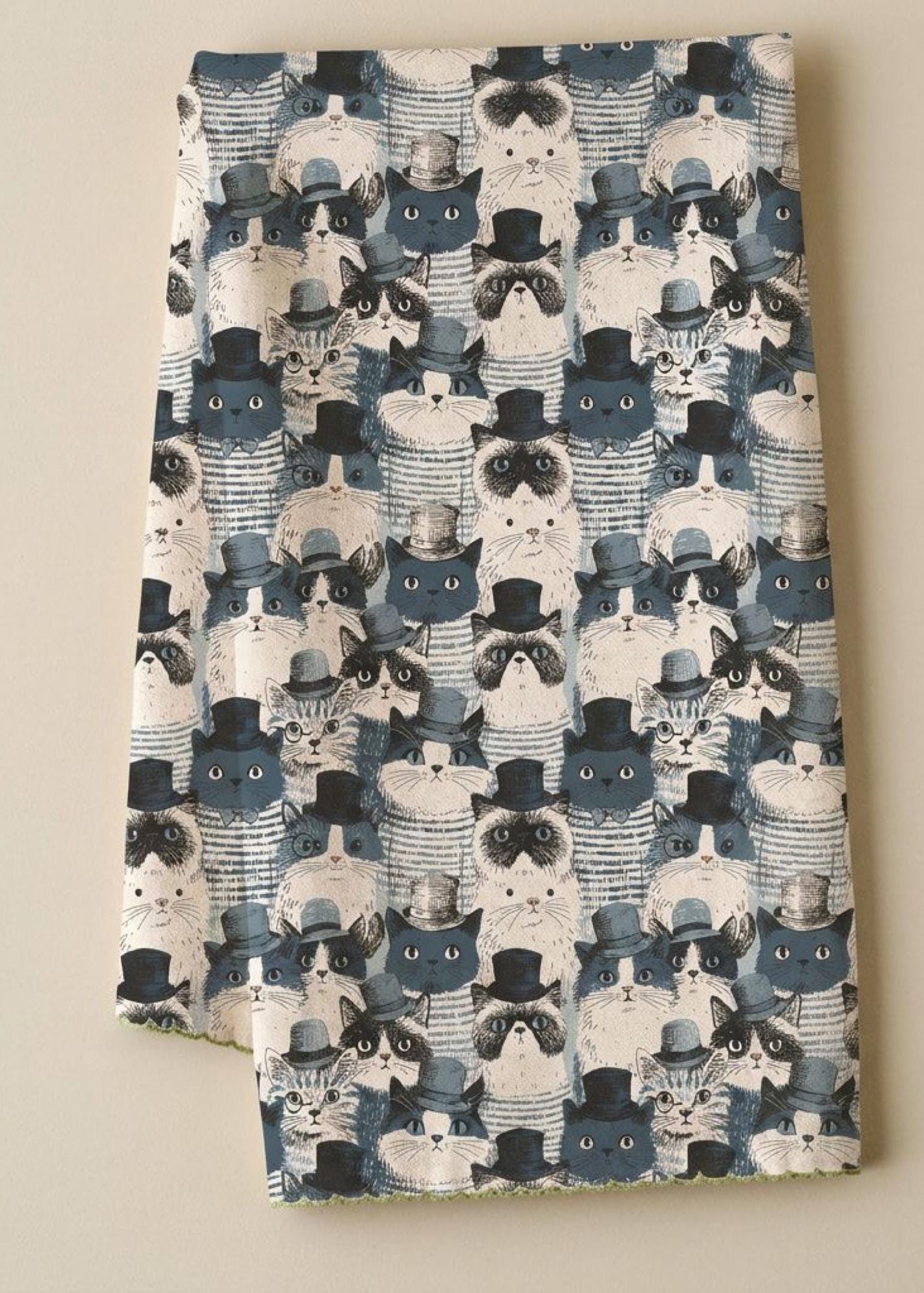 Cat Kitchen Towel Home Chef Meal Prepper Foodie Gift Tea Lover Cat Parent Tea Drinker Cotton Cloth Dish Housewarming Victorian Gentleman