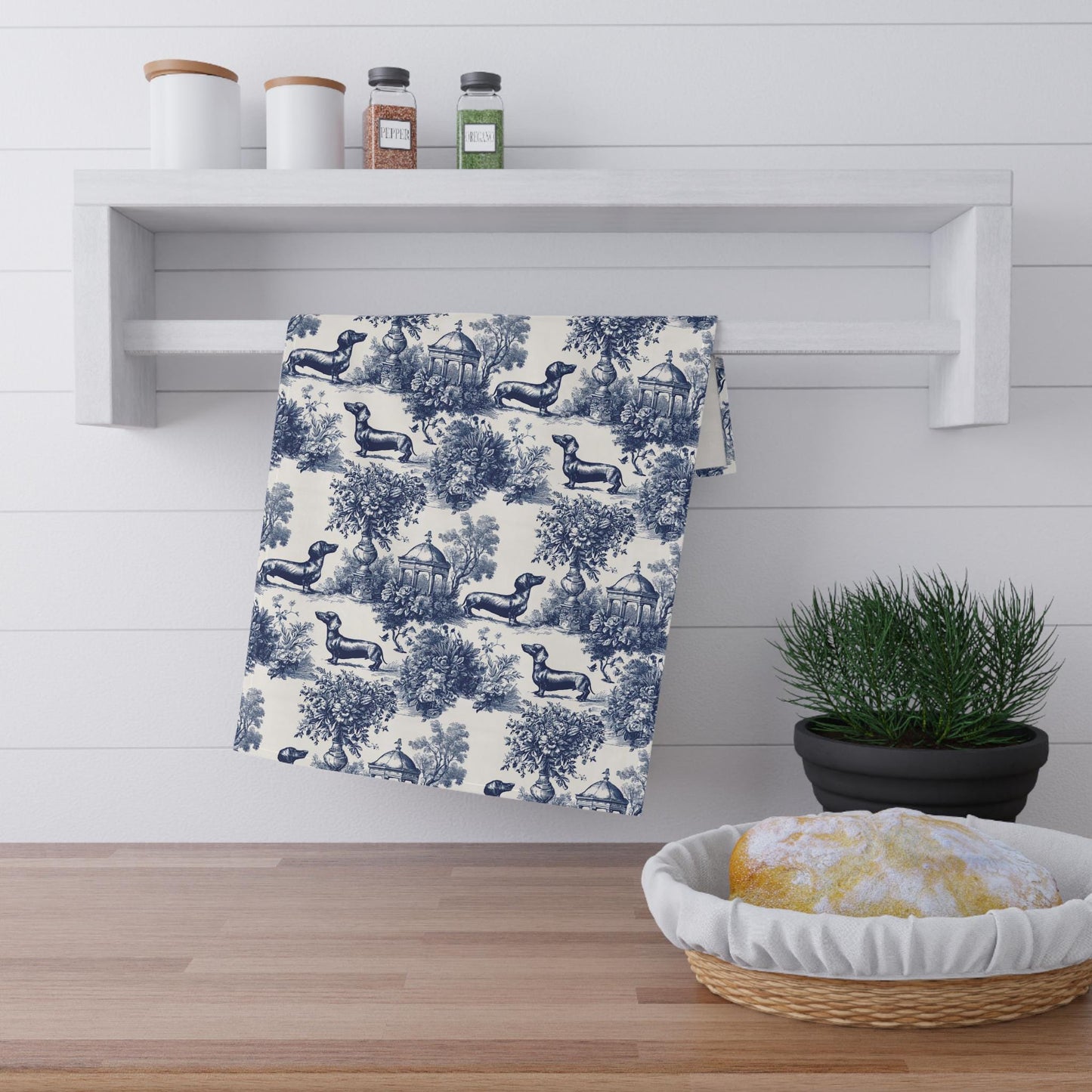 Dachshund Kitchen Tea Towel French Toile Gift Parent Dog Mom Dad Wiener Pet Parent Kitchen Decor Dachshund Pet Animal Lover Birthday Gift