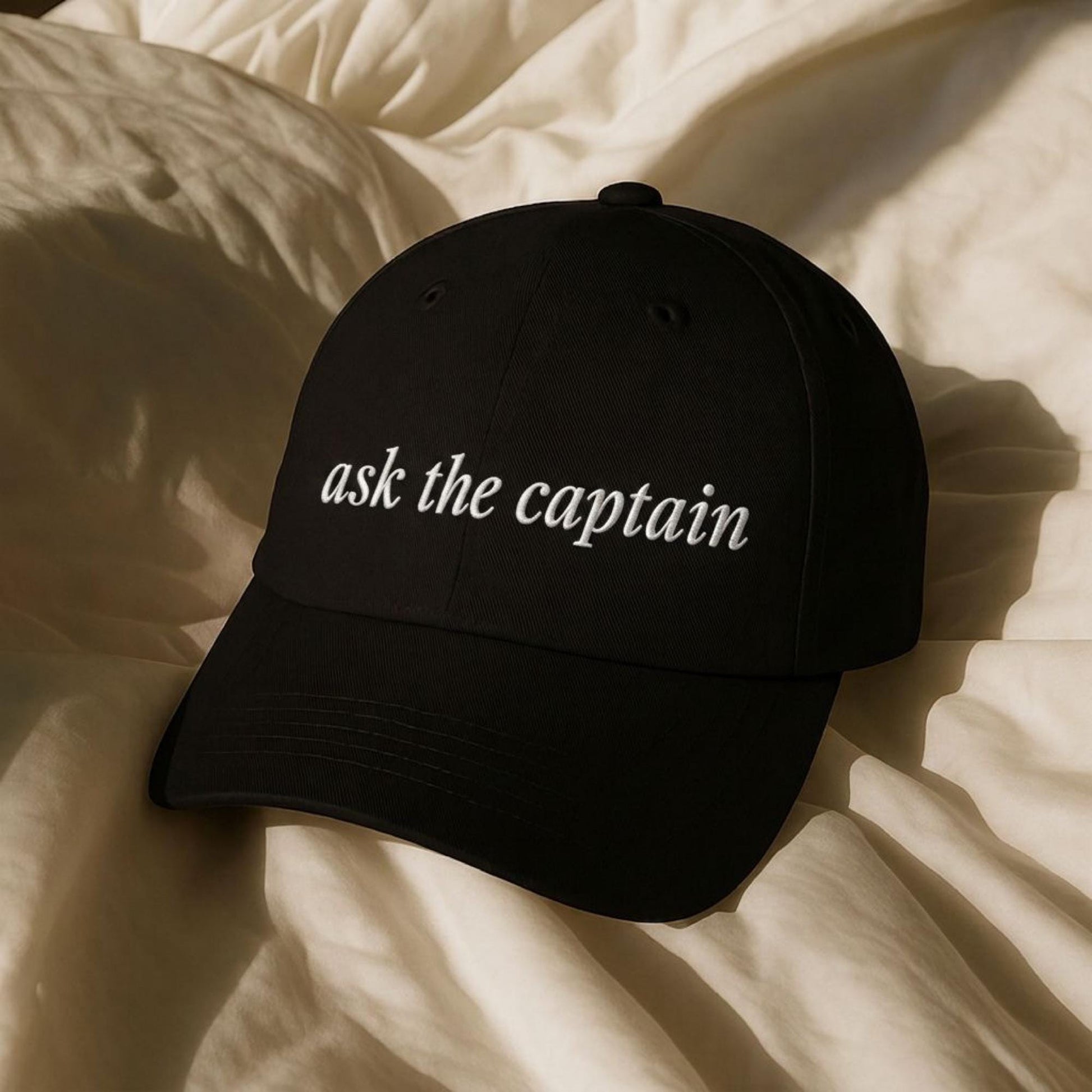 Boat Owner Gift Sailing Enthusiast Lake Life Yacht Club Captain Hat Embroidered Text Baseball Cap Cabin Life Nautical Accessory Yacht Life