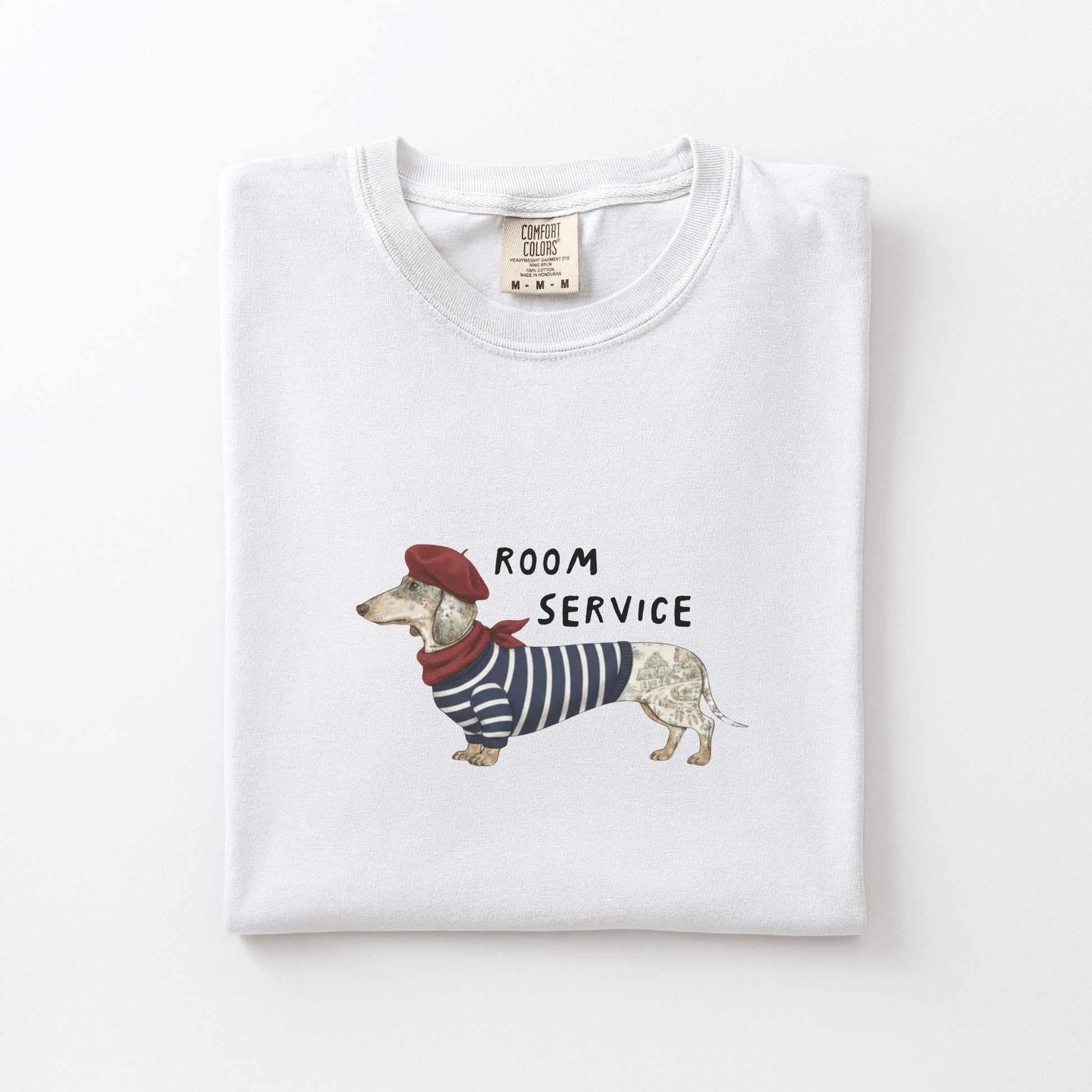 French wiener dog graphic t-shirt comfort color oversized garment dyed tee graphic top for wiener dog mom Parisian dachshund dog tshirt