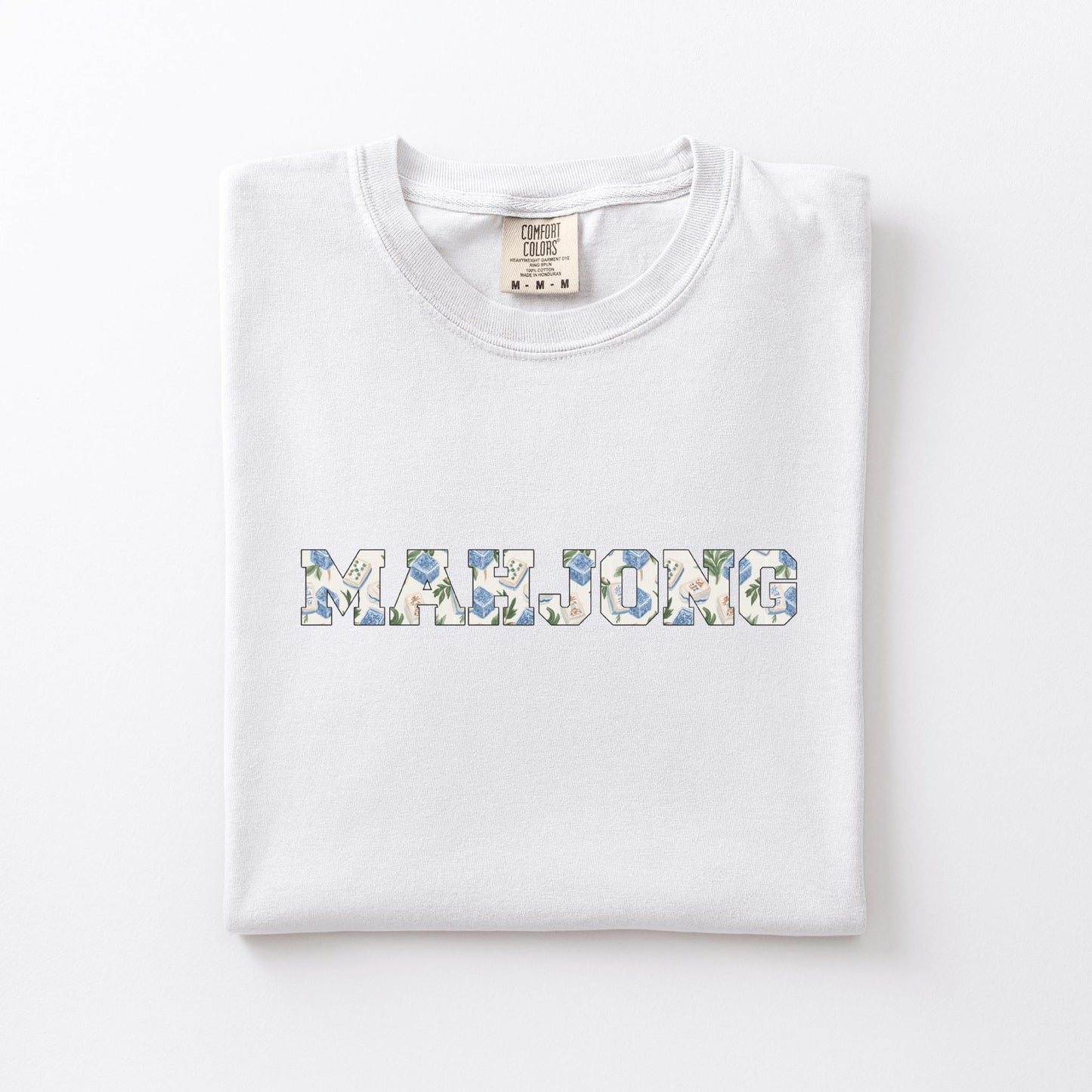 Gift for Mahjong T-shirt Comfort Color Dyed Tshirt for Mahjong Girls Game Night Group Tee Mahjong Themed Party Gift Trendy Mahjong Top