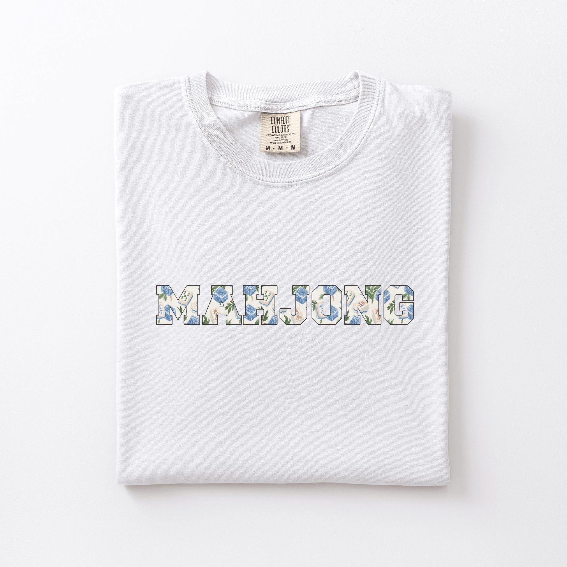Gift for Mahjong T-shirt Comfort Color Dyed Tshirt for Mahjong Girls Game Night Group Tee Mahjong Themed Party Gift Trendy Mahjong Top