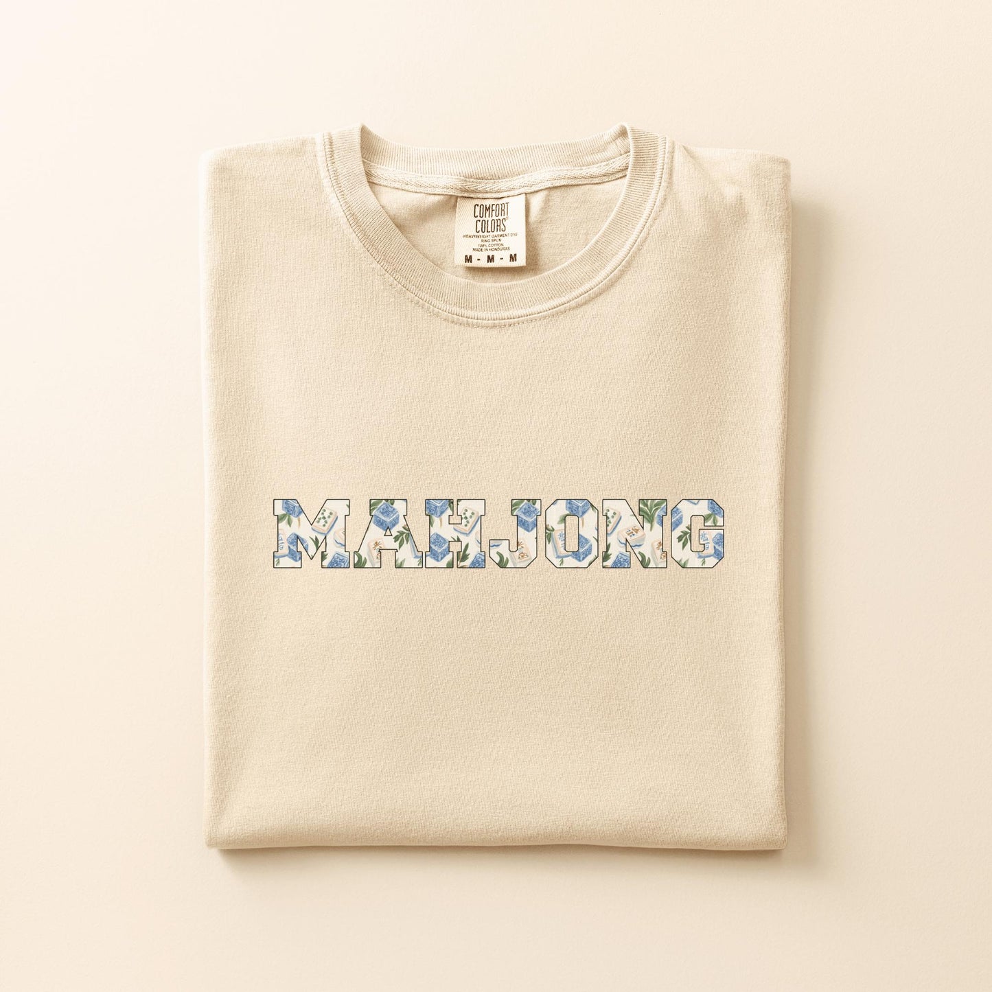 Gift for Mahjong T-shirt Comfort Color Dyed Tshirt for Mahjong Girls Game Night Group Tee Mahjong Themed Party Gift Trendy Mahjong Top