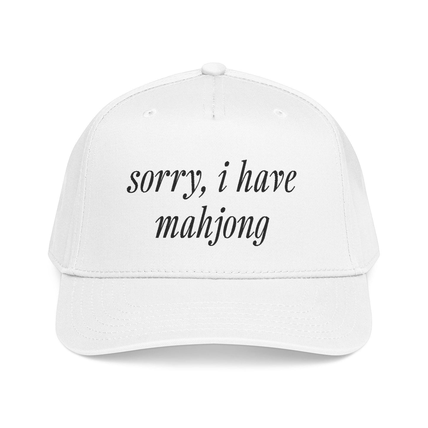 Mahjong Baseball Cap Embroidered Game Night Hat Funny Saying Snapback Adjustable Cotton Structured Player Gift Idea Enthusiast Accessory