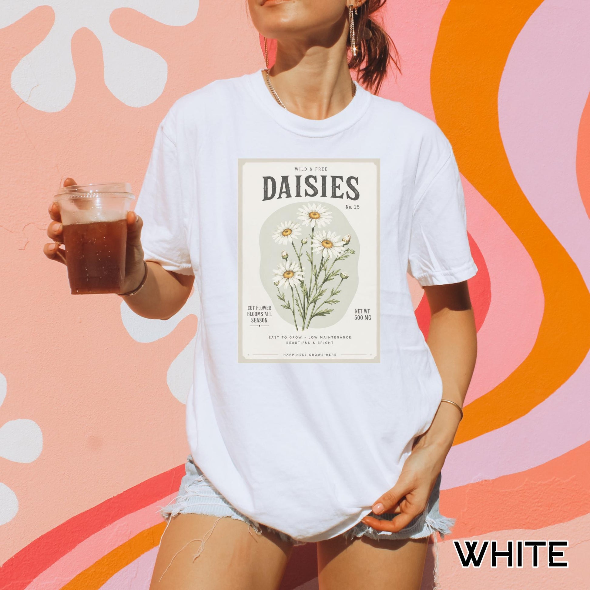 Daisy Birth Flower Gift Gardening Lover Shirt Reader Plant Parent Gardener Tee Vintage Botanical Cotton Top Unisex Apparel Summer Clothing