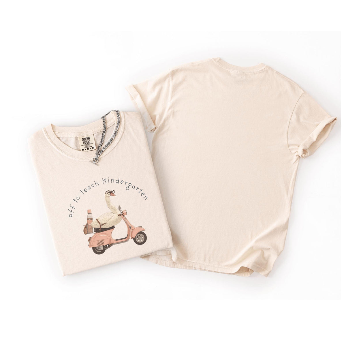 Kindergarten Teacher Back to School T-Shirt Casual School Grade Level Classroom Graphic Tee Cottagecore Retro Off to Goose Scooter Shirt