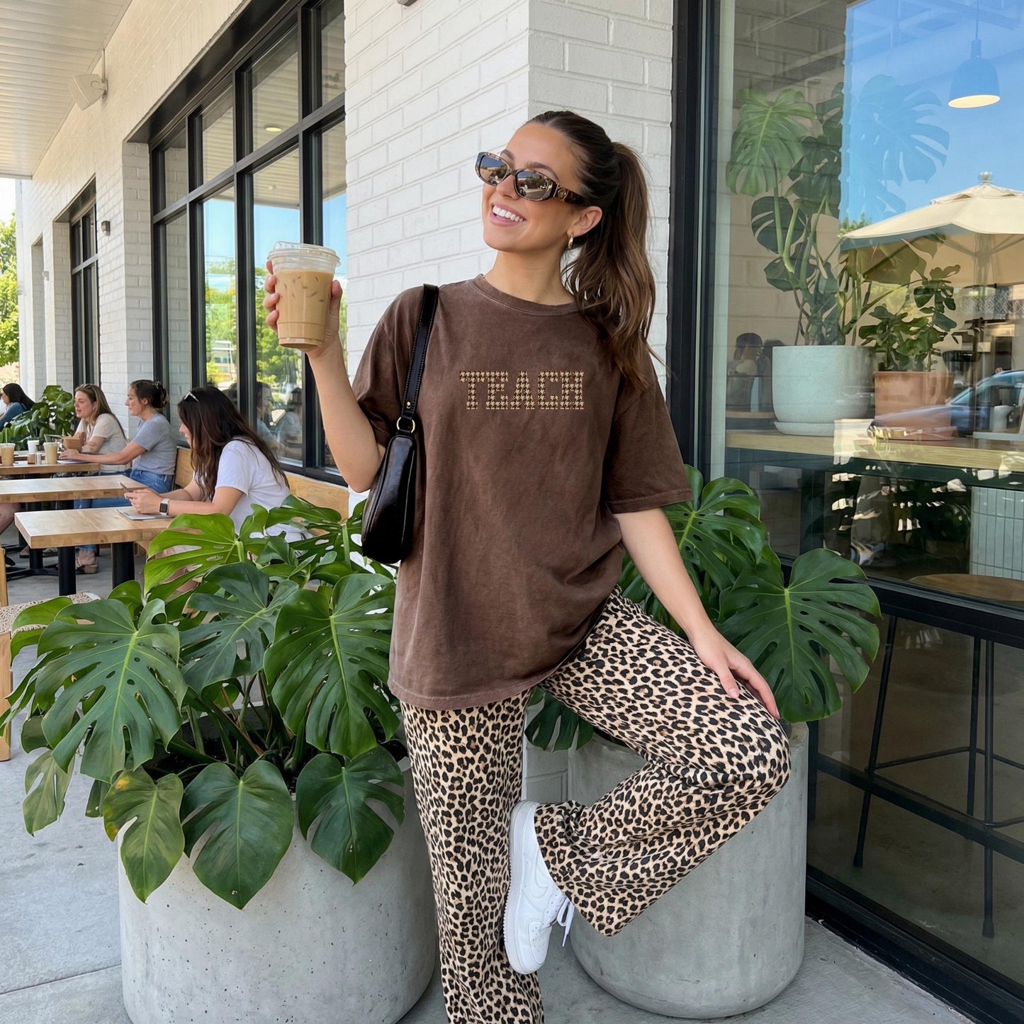 Fall teacher graphic t-shirt comfort color oversized tshirt back to school classroom tee fall neutral brown teacher graphic top casual shirt