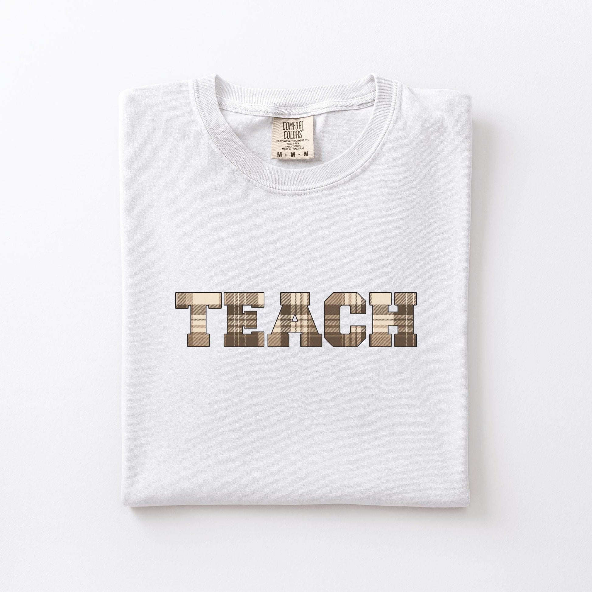 Gift for Educator Teacher School Graphic T-shirt Back to School Plaid Tshirt Comfort Color Autumn Tee First Day of School Fall Teaching Tee