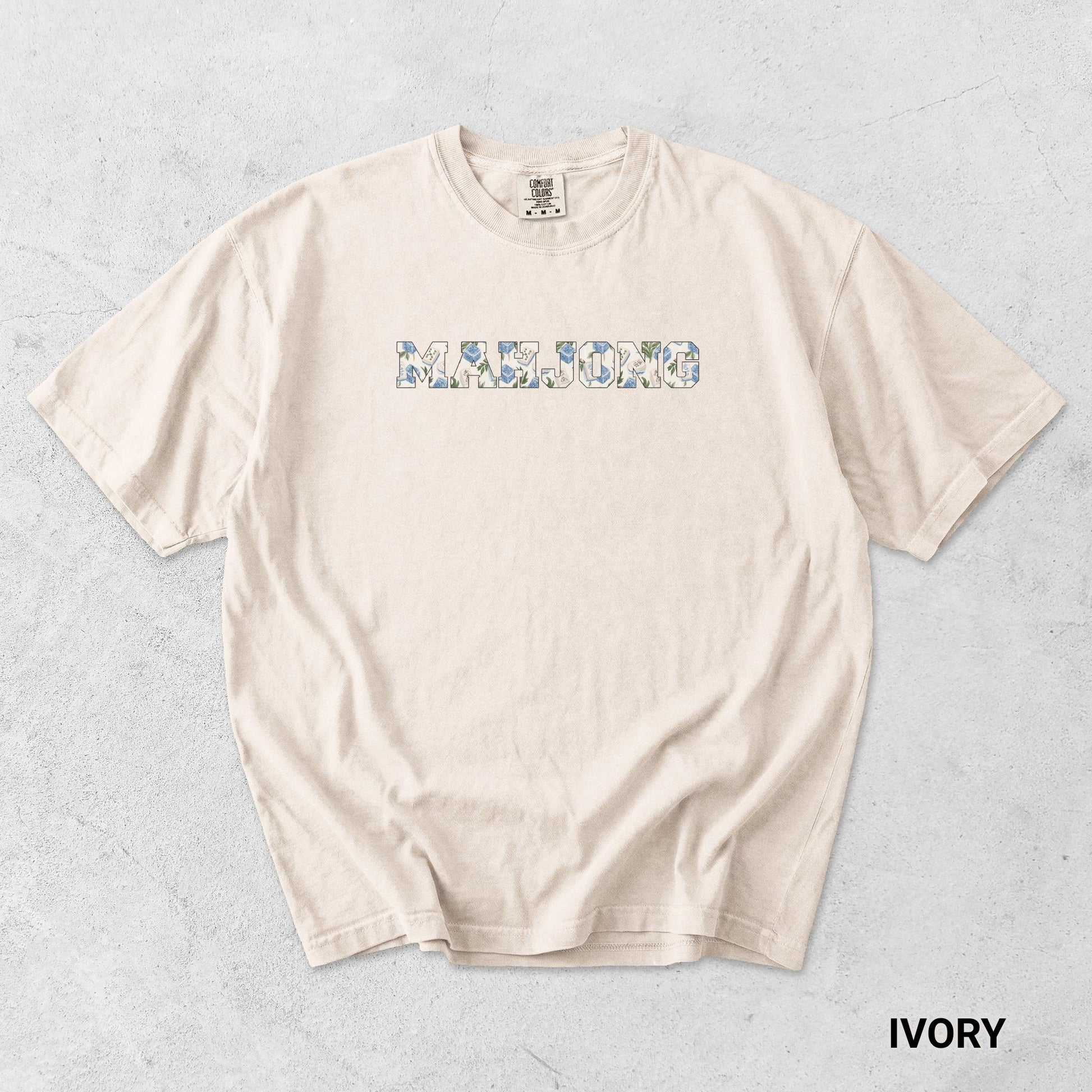 Gift for Mahjong T-shirt Comfort Color Dyed Tshirt for Mahjong Girls Game Night Group Tee Mahjong Themed Party Gift Trendy Mahjong Top