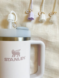Stanley Straw Topper Cover Stanley Straw Charms Flower Topper Drink Cup Cover for Stanley Cup Bling Straw Cap Tip Charm Straw Cover Jewelry