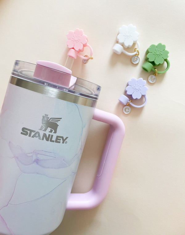 Stanley Accessory Flower Cover Stanley Straw Charms Flower Topper Drink Dust Cover for Tumbler Supply Bulk Straw Cap Tip Initial Straw Cover