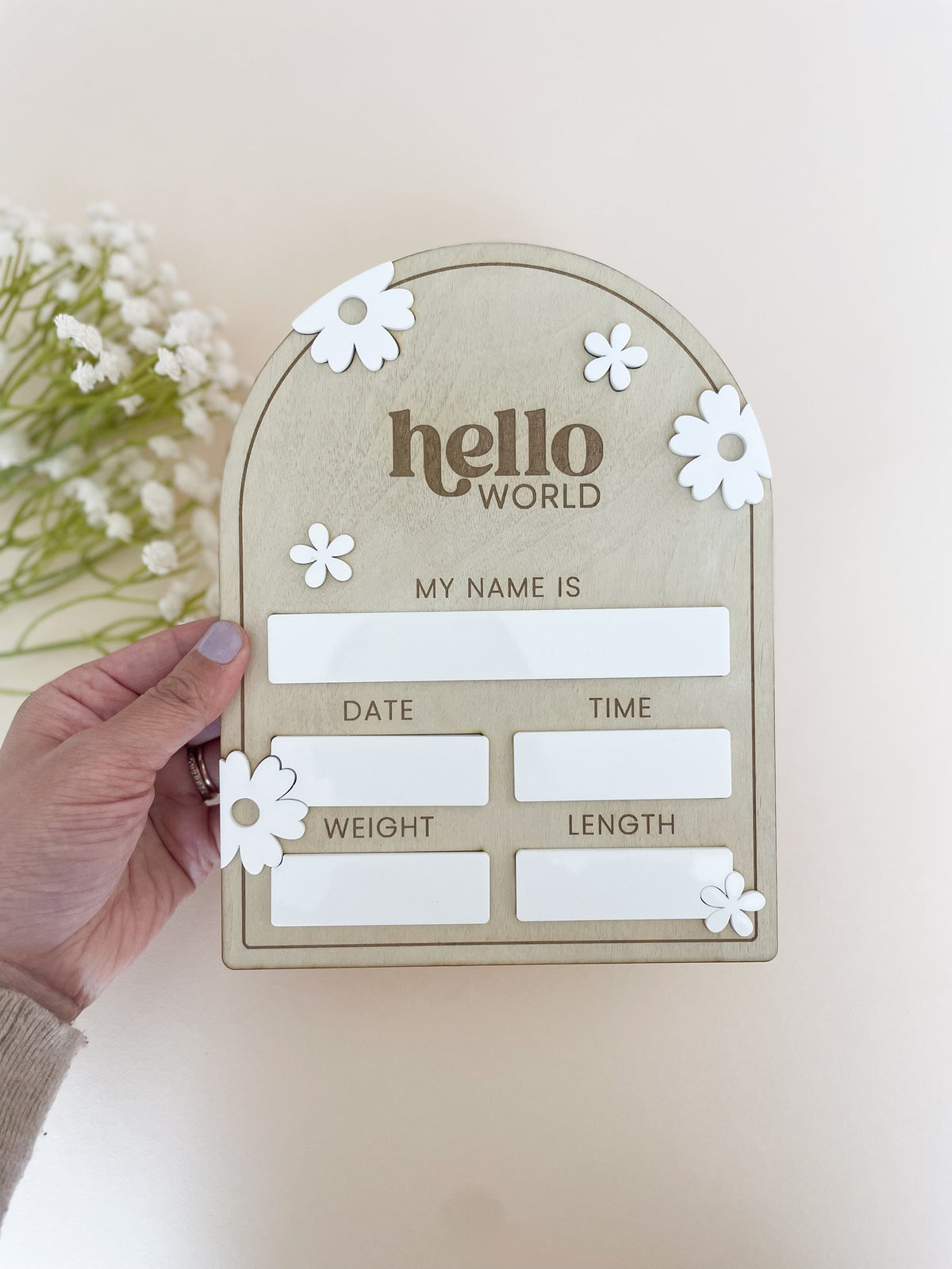 Baby Birth Announcement Sign for Hospital Welcome Baby Arrival Shower Sign for Custom Baby Stat Sign Boho Baby Nursery Decor Newborn Room